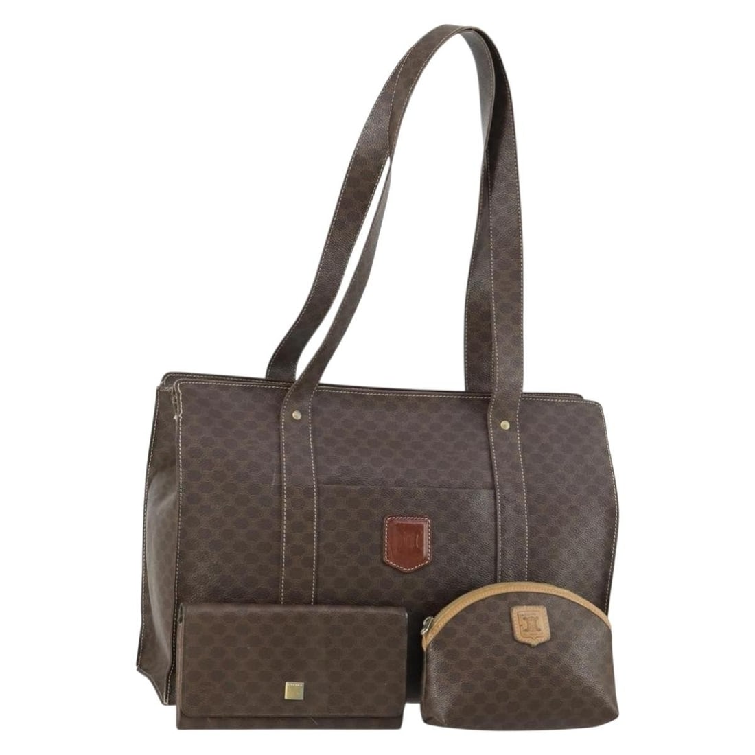 Set of 3 Celine Macadam Brown PVC Shoulder Bags from Italy (1 of 18)