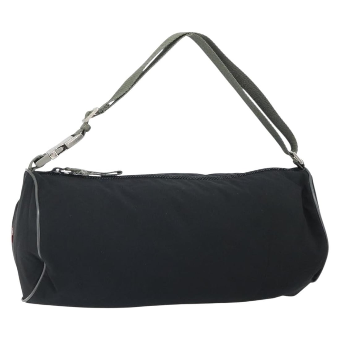 Prada Nylon Sports Shoulder Bag Black Silver With Guarantee Card: Prada Nylon Sports Shoulder Bag Black Silver With Guarantee Card This PRADA Sports shoulder bag is crafted from black and silver nylon and features an adjustable shoulder strap. Made in Italy, it incl