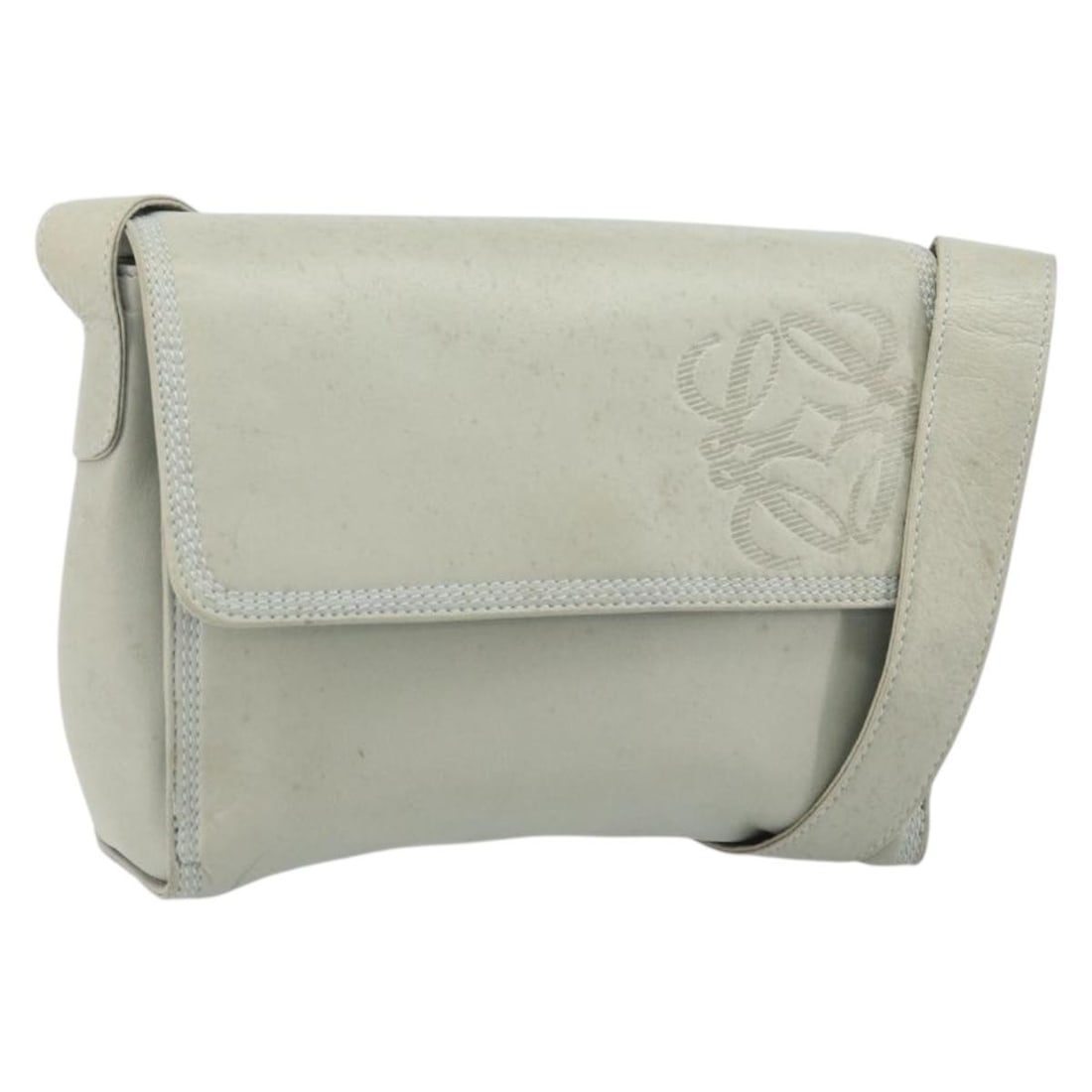 Loewe Anagram Leather Shoulder Bag Gray and Gold Spain: Loewe Anagram Leather Shoulder Bag Gray and Gold Spain This LOEWE Anagram shoulder bag features a gray and gold leather exterior with a structured silhouette. The bag offers a spacious interior and an