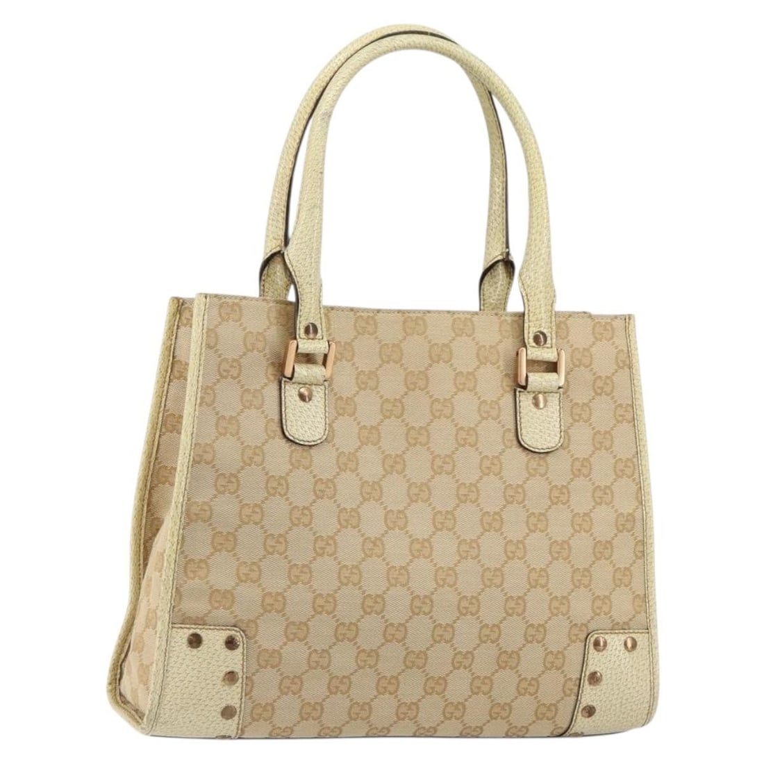 GUCCI GG Canvas Hand Bag Beige Gold 124260 Authentic Italy: GUCCI GG Canvas Hand Bag Beige Gold 124260 Authentic Italy This authentic GUCCI GG Canvas Hand Bag showcases a stylish beige and gold color scheme, perfect for adding a touch of luxury to your ensembl