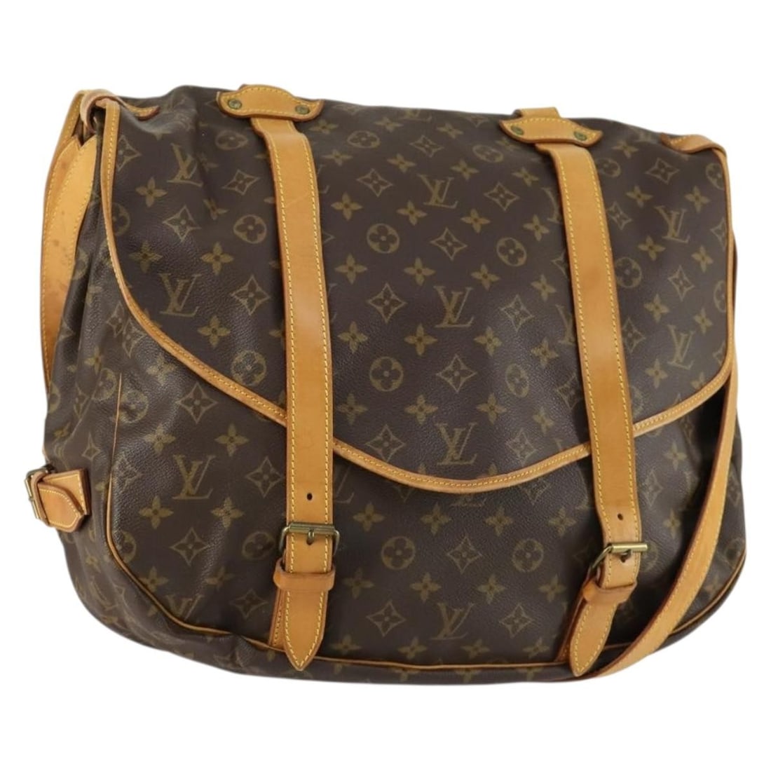 Louis Vuitton Saumur 43 Monogram Canvas Shoulder Bag M42252 France: Louis Vuitton Saumur 43 Monogram Canvas Shoulder Bag M42252 France This Louis Vuitton Saumur 43 shoulder bag features the iconic Monogram Canvas exterior with leather trim. Made in France, it offers a