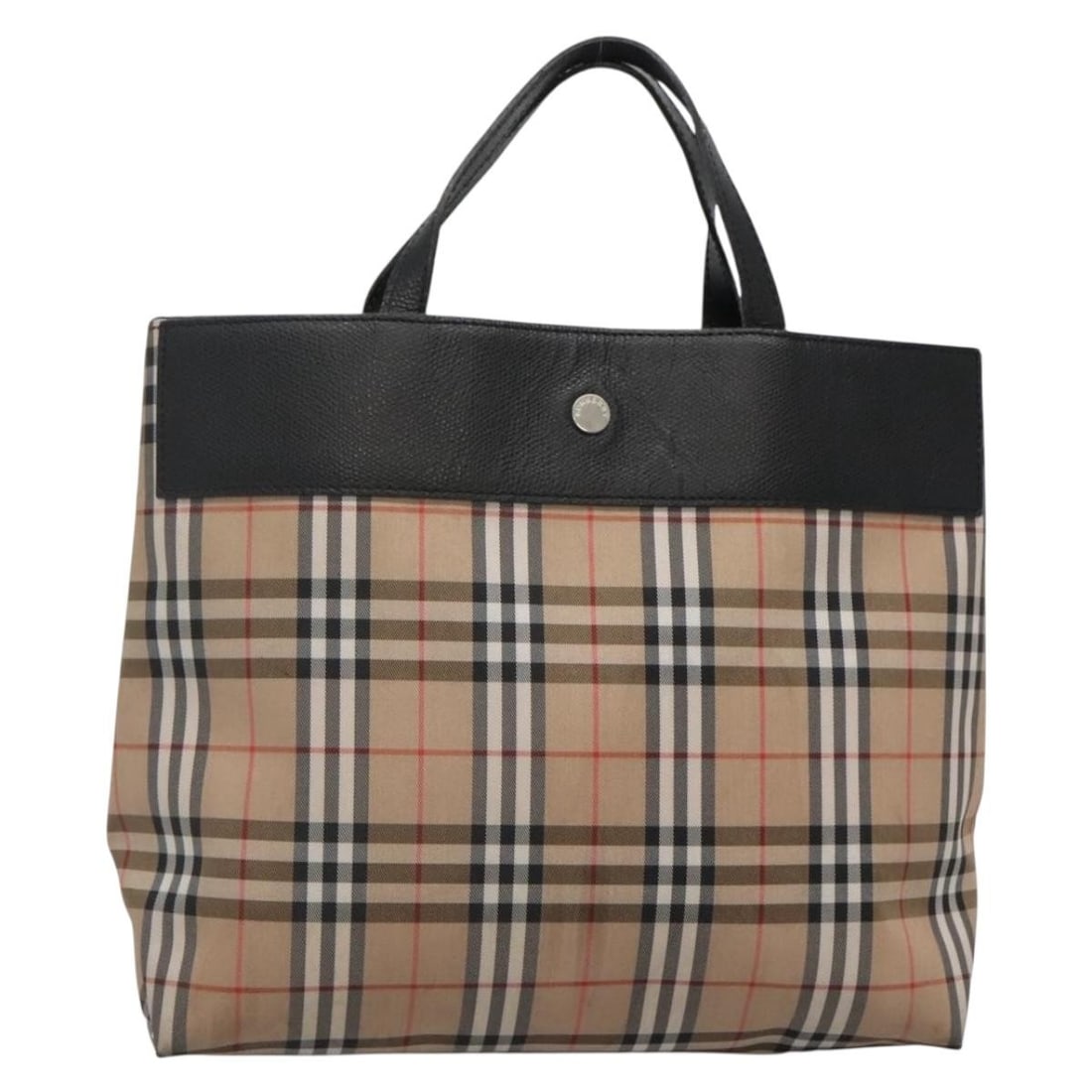 BURBERRY Nova Check Beige Silver Nylon Hand Bag Auth: BURBERRY Nova Check Beige Silver Nylon Hand Bag Auth This BURBERRY Nova Check Hand Bag is a stylish accessory made from durable nylon in a chic beige and silver color scheme. Measuring approximately 9