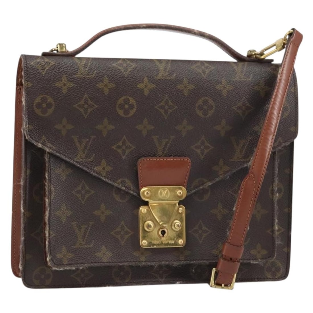 Louis Vuitton Monceau 28 Monogram Canvas Handbag with Strap M51185: Louis Vuitton Monceau 28 Monogram Canvas Handbag with Strap M51185 This Louis Vuitton Monceau 28 handbag is crafted from signature monogram canvas in a classic monogram colorway. Designed in France, i