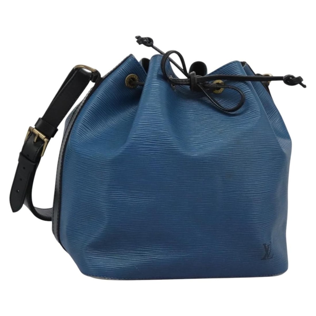 LOUIS VUITTON Epi Petit Noe Shoulder Bag Black Blue M44152 Authentic: LOUIS VUITTON Epi Petit Noe Shoulder Bag Black Blue M44152 Authentic This LOUIS VUITTON Epi Petit Noe Shoulder Bag features a striking bicolor design in black and blue, crafted from durable Epi leathe