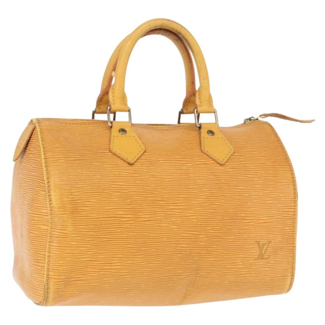Louis Vuitton Epi Leather Speedy 25 Tassili Yellow Handbag M43019: Louis Vuitton Epi Leather Speedy 25 Tassili Yellow Handbag M43019 This is a Louis Vuitton Epi Speedy 25 handbag in Tassili yellow, crafted from Epi leather. The bag features a structured silhouette wi