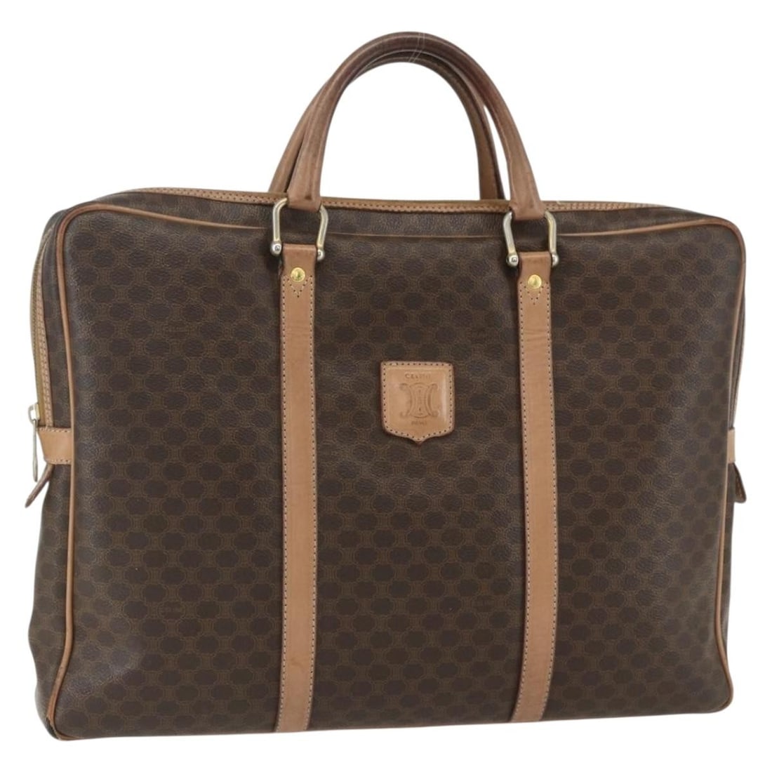 CELINE Macadam Canvas Business Bag PVC Brown Gold Made in Italy (1 of 18)