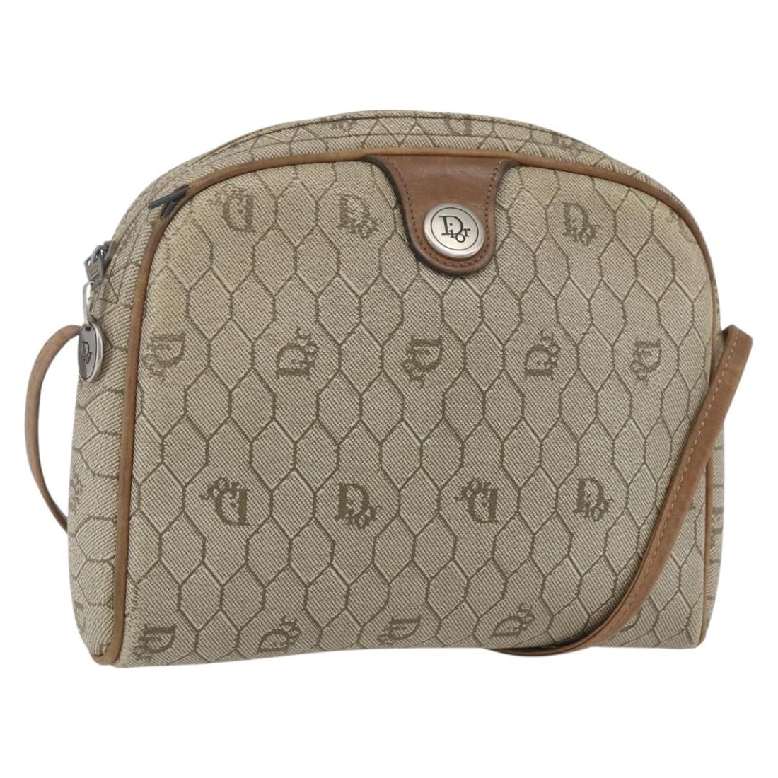 Beige Honeycomb Canvas Christian Dior PVC Shoulder Bag France: Beige Honeycomb Canvas Christian Dior PVC Shoulder Bag France This Christian Dior shoulder bag features the iconic honeycomb canvas with PVC leather in beige. Crafted in France, the bag is designed wi