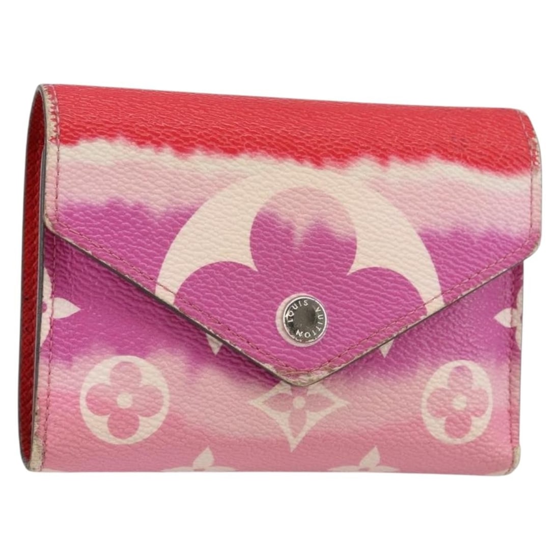 LOUIS VUITTON Escal Victorine Wallet Red M68842 Monogram Canvas Italy: LOUIS VUITTON Escal Victorine Wallet Red M68842 Monogram Canvas Italy Explore the elegance of the LOUIS VUITTON Escal Portefeuille Victorine Wallet in a striking red and pink hue. Crafted from durable