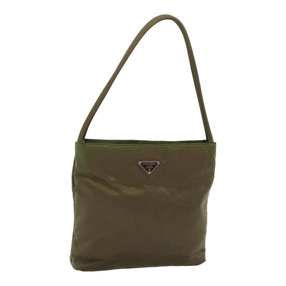 PRADA Khaki Nylon Hand Bag Made in Italy Auth CL841: PRADA Khaki Nylon Hand Bag Made in Italy Auth CL841 This authentic PRADA hand bag is a stylish accessory, crafted from durable nylon in a sophisticated khaki color. Made in Italy, it features a practi