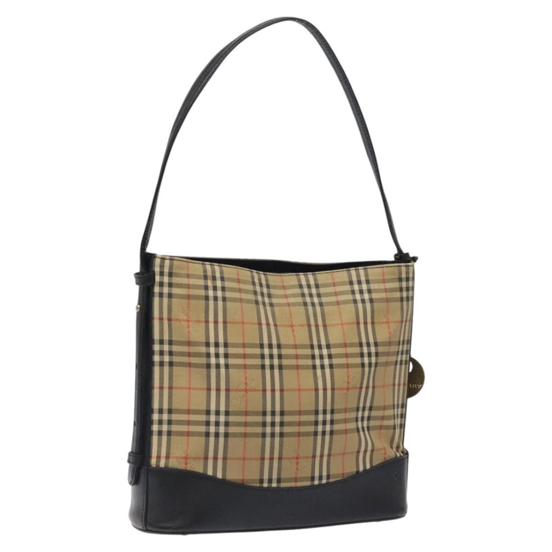 Authentic BURBERRY Nova Check Beige Canvas Shoulder Bag: Authentic BURBERRY Nova Check Beige Canvas Shoulder Bag This Burberry Nova Check Shoulder Bag is a stylish accessory crafted from durable canvas in a classic beige color. With dimensions of approximat