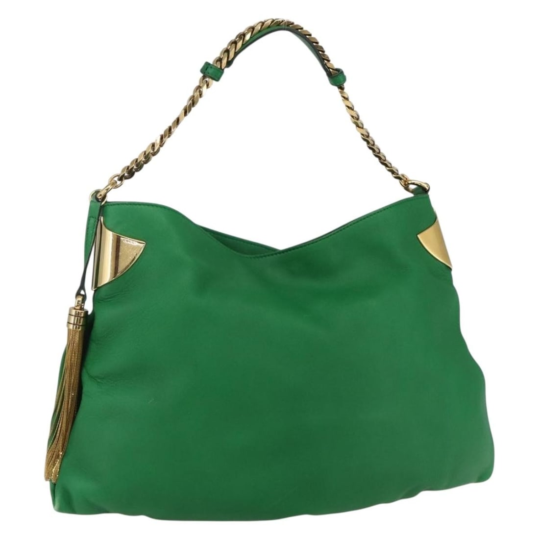 Green and Gold Leather GUCCI Shoulder Bag Model 290682 with Dust Bag: Green and Gold Leather GUCCI Shoulder Bag Model 290682 with Dust Bag This GUCCI shoulder bag features a green and gold leather exterior with a structured silhouette. The bag includes a matching dust b