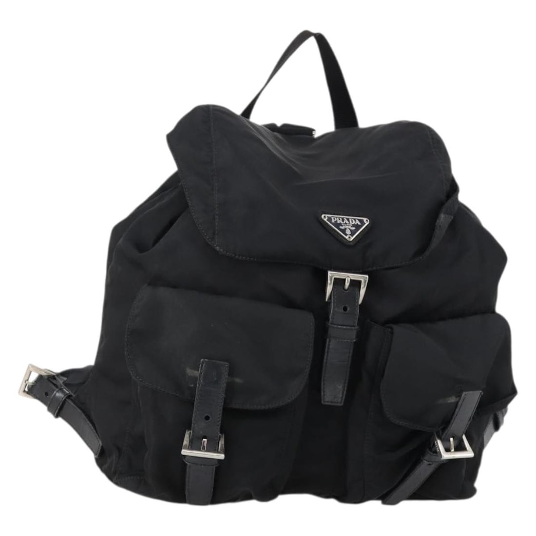 Prada Black Nylon Backpack with Silver Accents Made in Italy (1 of 18)