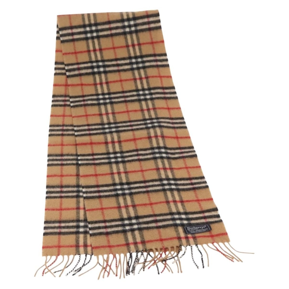 Beige Wool Scarf with Nova Check Pattern by Burberrys England (1 of 7)