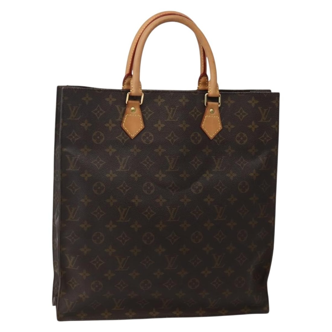 LOUIS VUITTON Monogram Sac Plat Hand Bag M51140 Authentic France: LOUIS VUITTON Monogram Sac Plat Hand Bag M51140 Authentic France Presenting the LOUIS VUITTON Monogram Sac Plat Hand Bag, a classic piece crafted in France from durable Monogram Canvas. This stylish h