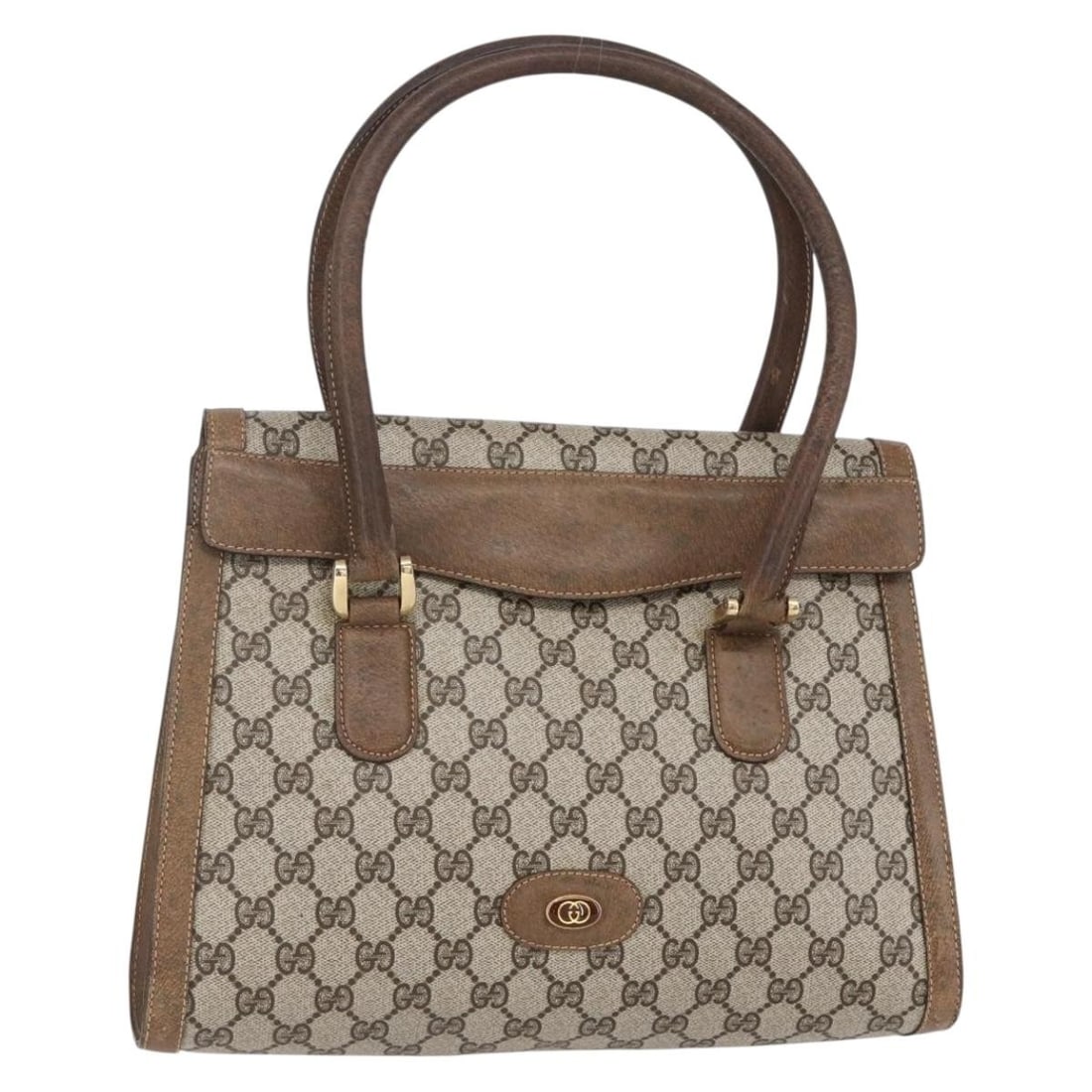 GUCCI GG Supreme Hand Bag Beige Gold PVC Made in Italy: GUCCI GG Supreme Hand Bag Beige Gold PVC Made in Italy This GUCCI GG Supreme Hand Bag is a stylish accessory made from PVC leather, featuring a chic beige and gold color scheme. Designed in Italy, thi