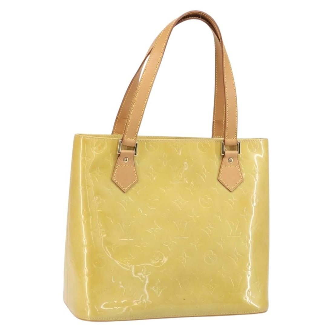 Monogram Vernis Houston Beige Patent Leather Handbag M91004 by Louis Vuitton: Monogram Vernis Houston Beige Patent Leather Handbag M91004 by Louis Vuitton This is a Louis Vuitton Monogram Vernis Houston handbag in beige patent leather. The bag features a spacious interior and i