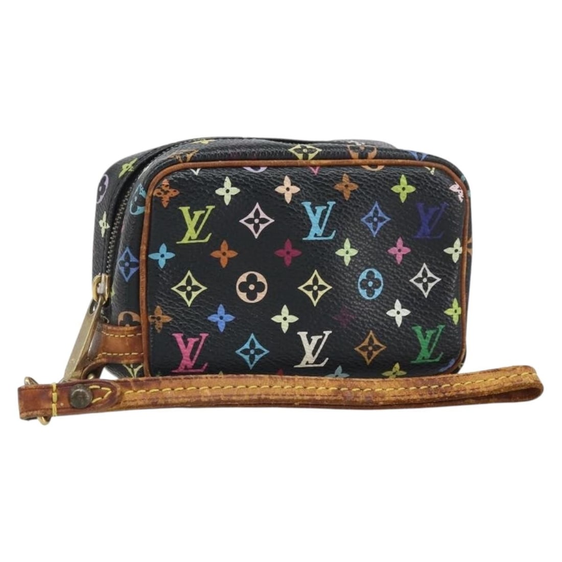 Louis Vuitton M58034 Black Monogram Multicolor Canvas Pouch: Louis Vuitton M58034 Black Monogram Multicolor Canvas Pouch This Louis Vuitton Monogram Multicolor Trousse Wapity Pouch features black monogram multicolor canvas construction. The compact pouch offers