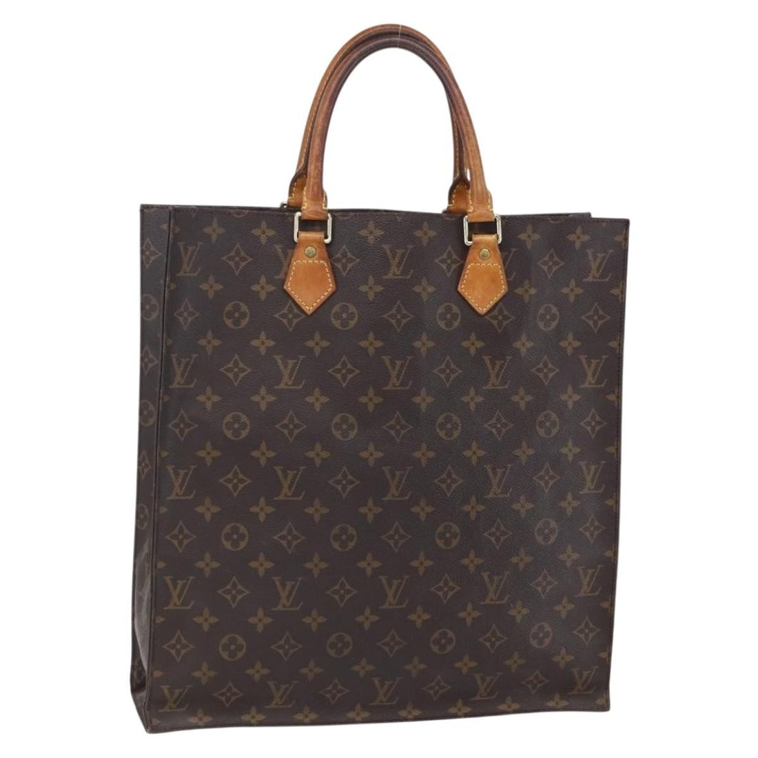 LOUIS VUITTON Monogram Sac Plat Hand Bag M51140 Authentic France: LOUIS VUITTON Monogram Sac Plat Hand Bag M51140 Authentic France The LOUIS VUITTON Monogram Sac Plat Hand Bag, model M51140, is a classic accessory that showcases the iconic monogram canvas. This styl