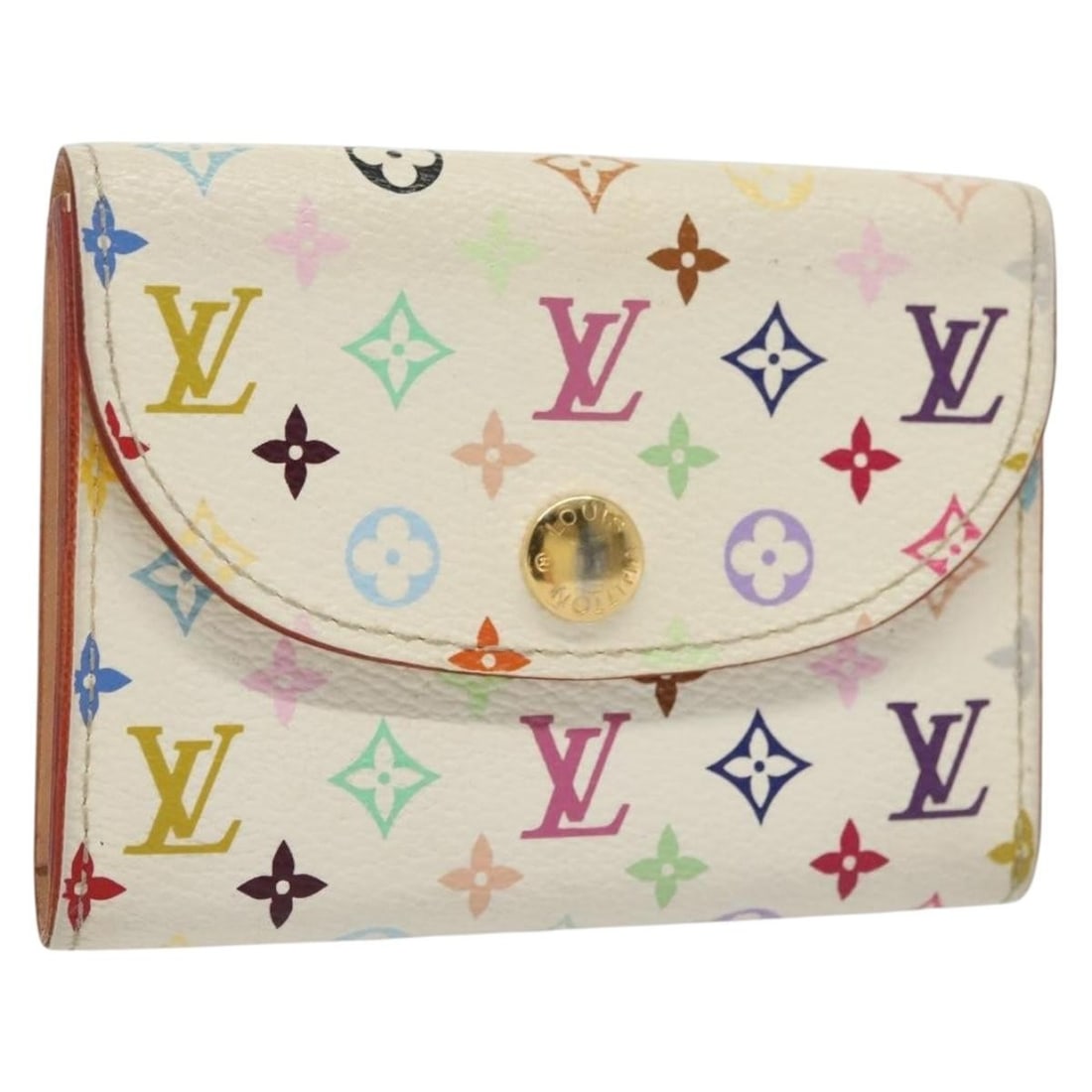 LOUIS VUITTON Monogram Multicolor Card Case M66557 Made in Spain: LOUIS VUITTON Monogram Multicolor Card Case M66557 Made in Spain This LOUIS VUITTON Monogram Multicolor Card Case is a stylish accessory crafted from Monogram Multicolor Canvas in a fresh white color.