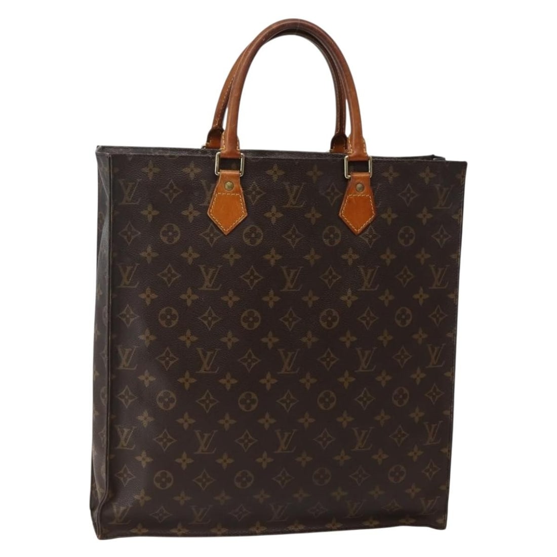 LOUIS VUITTON Monogram Sac Plat Hand Bag M51140 Made in France: LOUIS VUITTON Monogram Sac Plat Hand Bag M51140 Made in France Introducing the LOUIS VUITTON Monogram Sac Plat Hand Bag, a classic addition to any luxury collection. Crafted in France from durable Mon