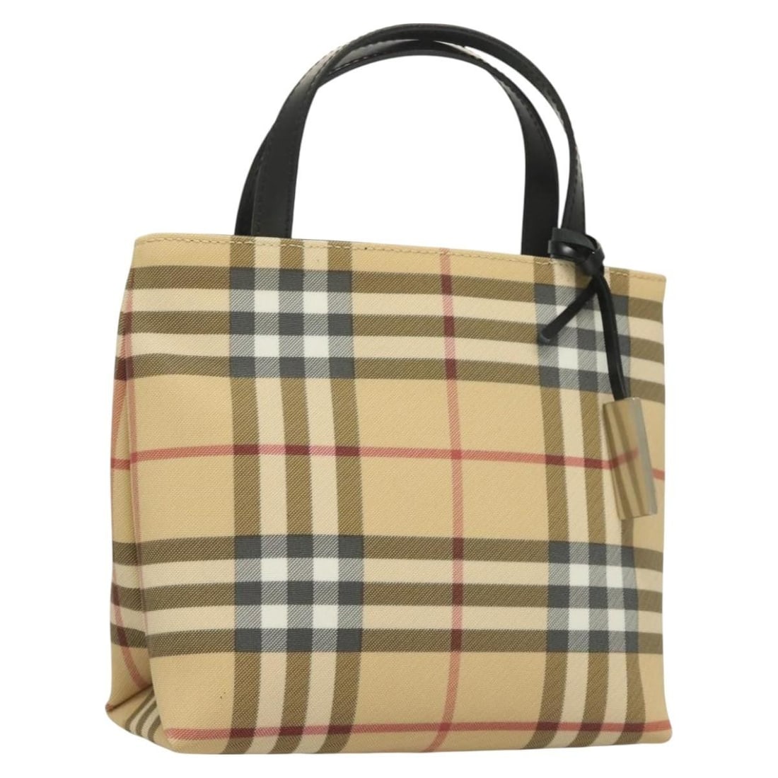 BURBERRY Nova Check Beige PVC Leather Hand Bag Made in Italy (1 of 18)
