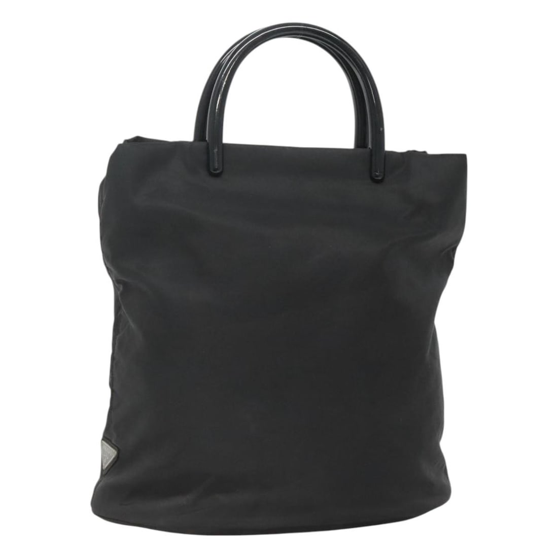 Authentic PRADA Black Silver Nylon Hand Bag Made in Italy: Authentic PRADA Black Silver Nylon Hand Bag Made in Italy This PRADA Hand Bag combines style and functionality with its sleek black nylon exterior accented by silver detailing. Crafted in Italy, this