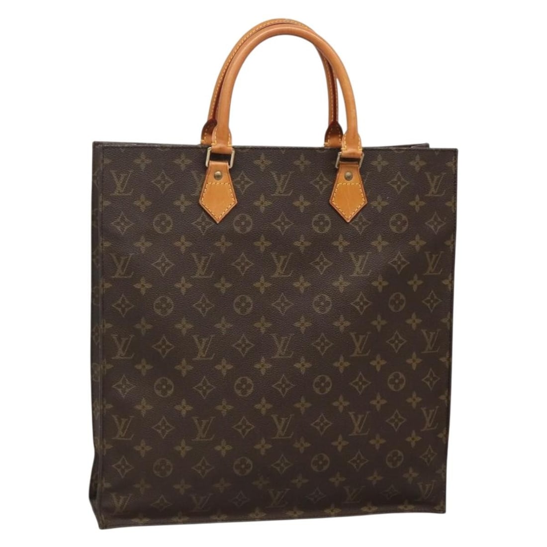LOUIS VUITTON Monogram Sac Plat Hand Bag M51140 Made in France: LOUIS VUITTON Monogram Sac Plat Hand Bag M51140 Made in France This authentic LOUIS VUITTON Monogram Sac Plat Hand Bag (Model M51140) is a stylish and practical accessory made from durable Monogram Ca