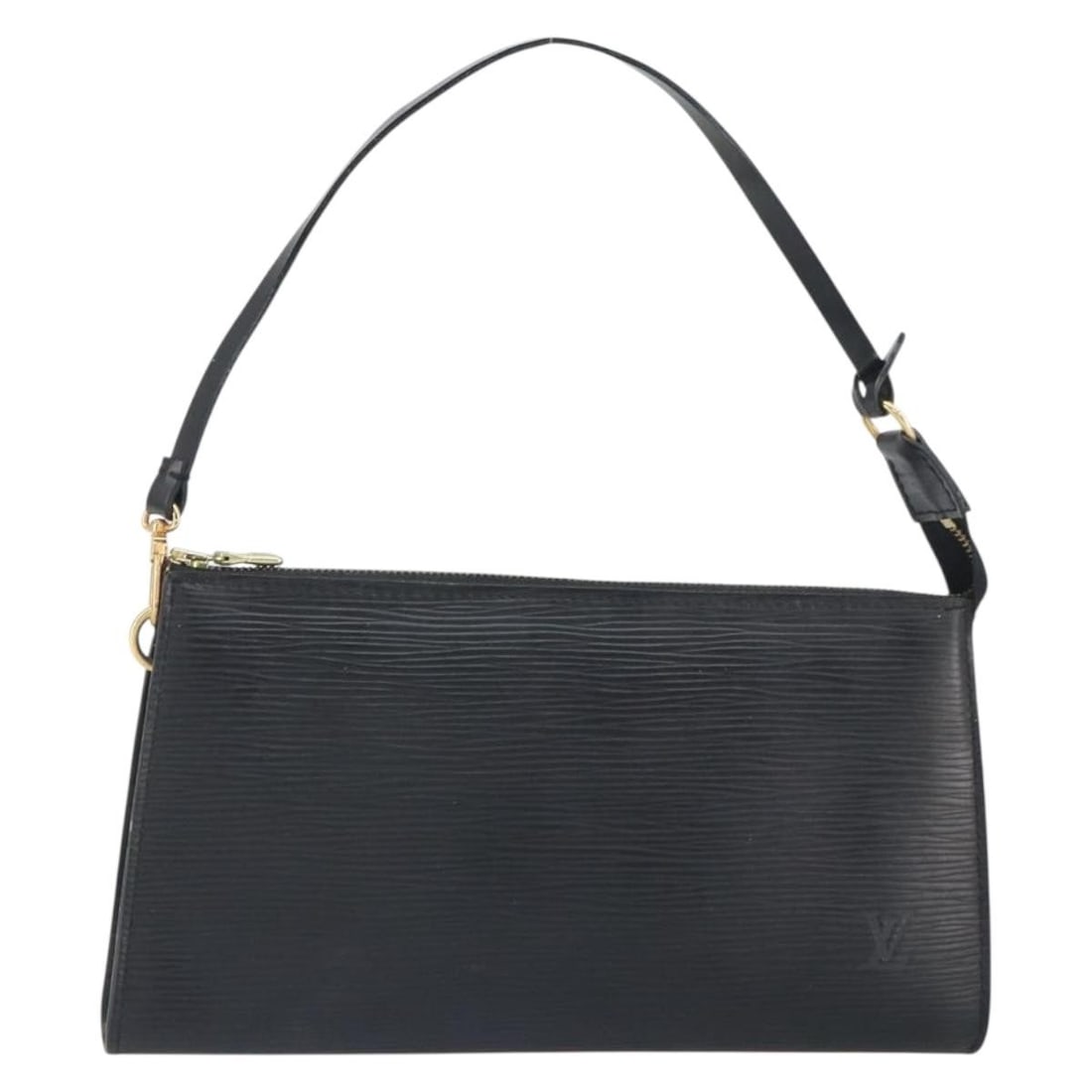 Louis Vuitton Black Epi Leather Pochette Accessoires Pouch M52982: Louis Vuitton Black Epi Leather Pochette Accessoires Pouch M52982 This is a Louis Vuitton Epi Pochette Accessoires accessory pouch in black, crafted from the signature Epi leather. The pouch features