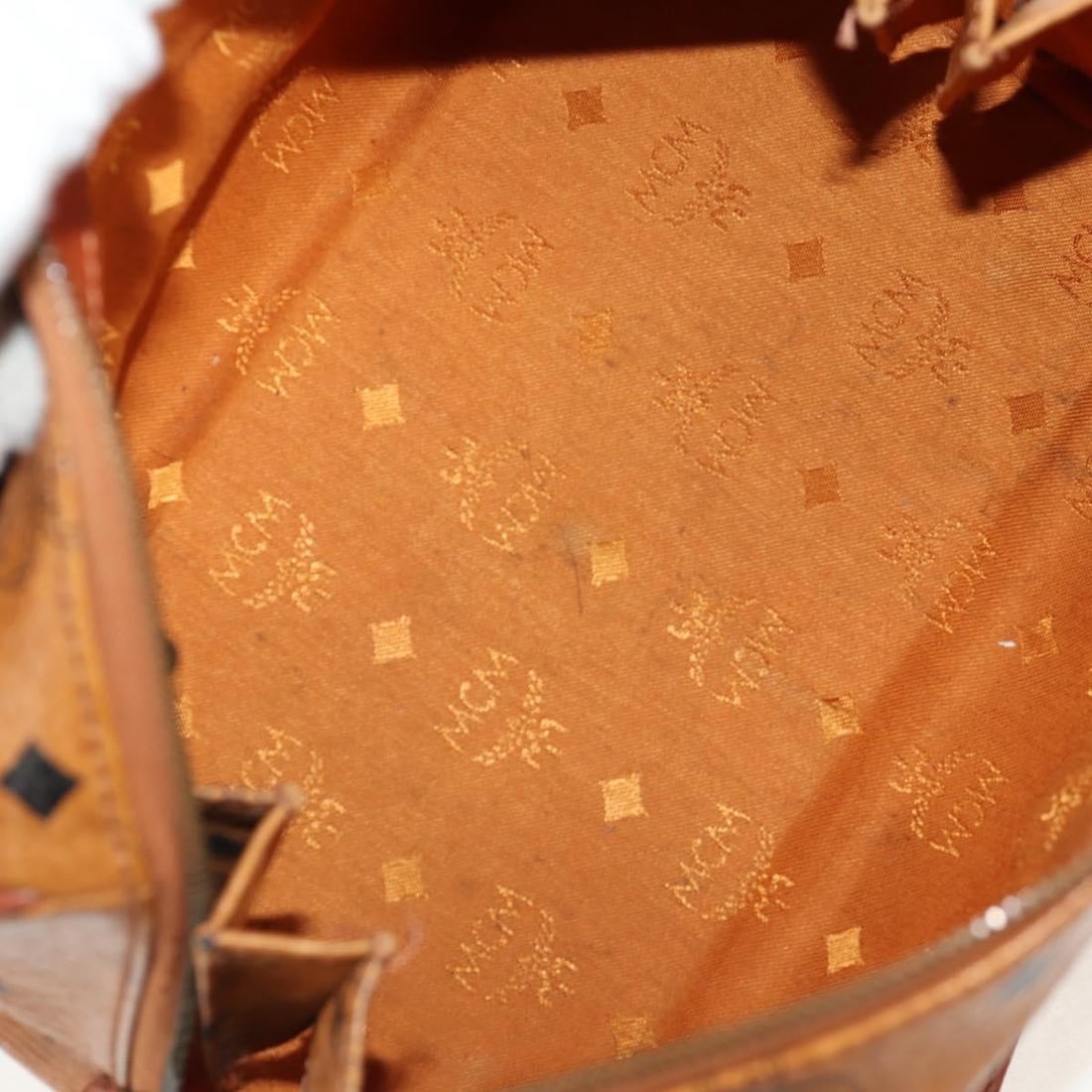 MCM Vicetos Brown PVC Leather Handbag with Shoulder Strap Two Way Design - 11