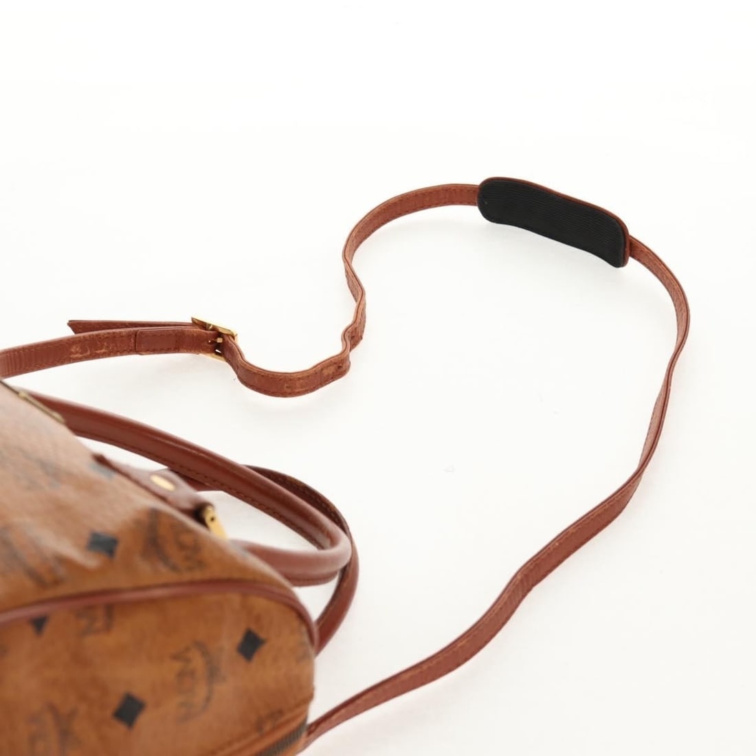 MCM Vicetos Brown PVC Leather Handbag with Shoulder Strap Two Way Design - 16