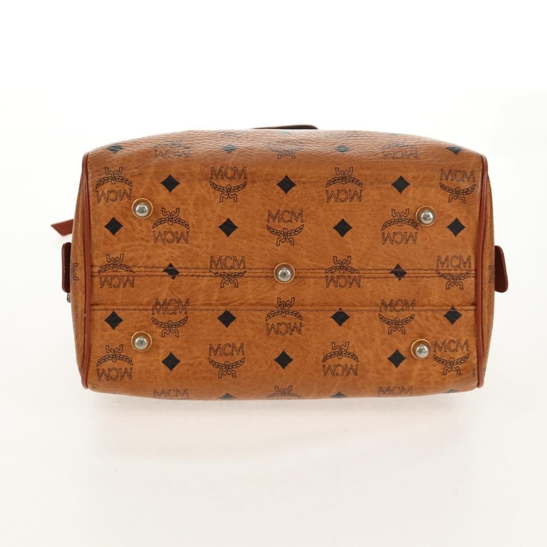 MCM Vicetos Brown PVC Leather Handbag with Shoulder Strap Two Way Design - 6