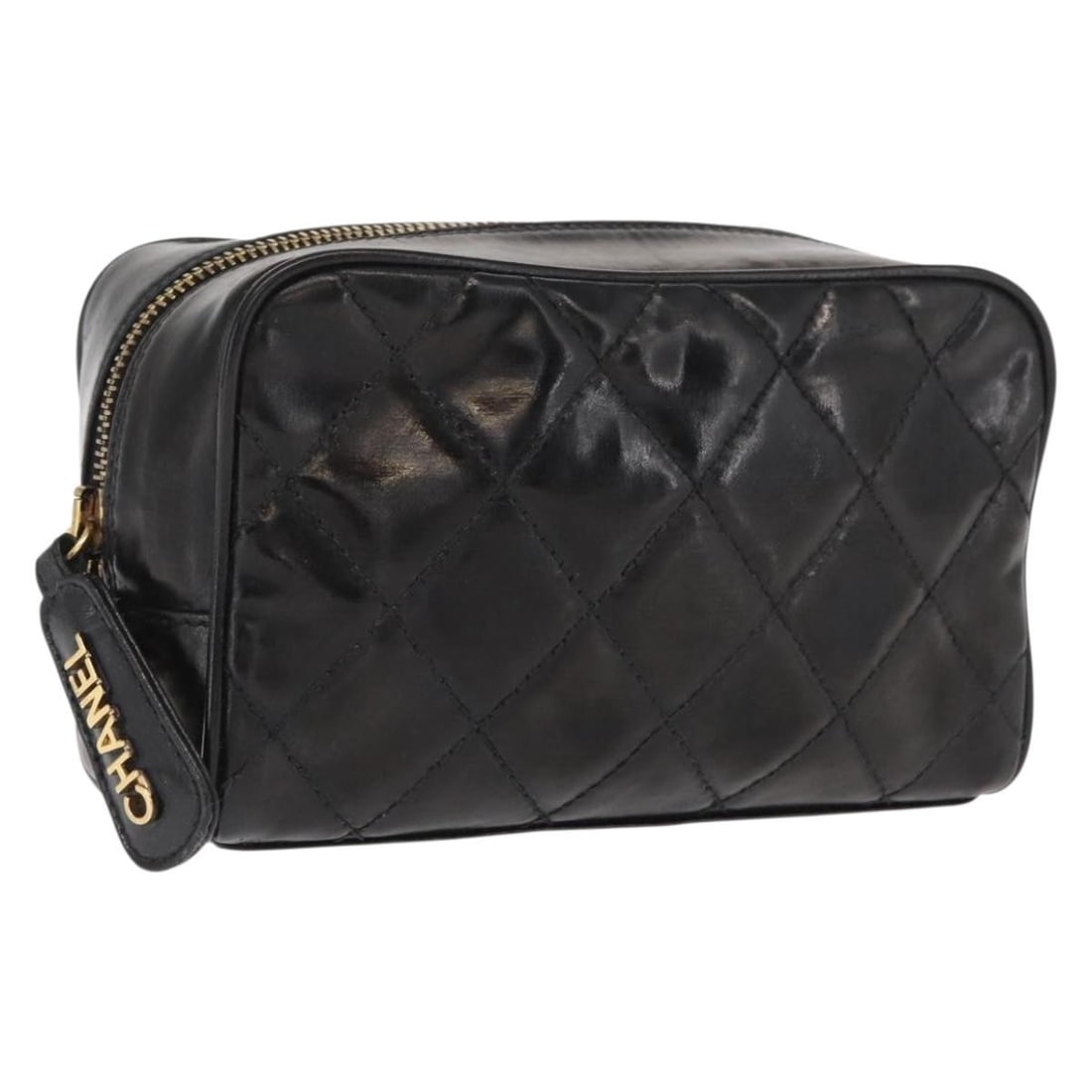 CHANEL Patent Leather Gold and Black Clutch Bag CC Logo Italy: CHANEL Patent Leather Gold and Black Clutch Bag CC Logo Italy This CHANEL clutch bag features a striking gold and black patent leather exterior with the signature CC logo. Crafted in Italy, the bag ha