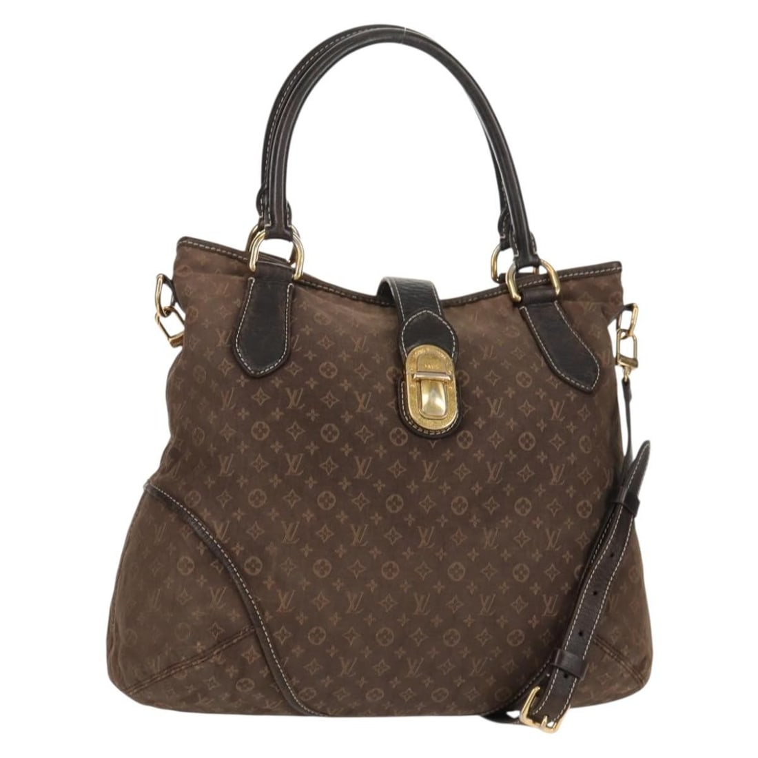 Louis Vuitton Idylle Elegy Black Canvas Handbag with Shoulder Strap M56696: Louis Vuitton Idylle Elegy Black Canvas Handbag with Shoulder Strap M56696 This Louis Vuitton Monogram Idylle Elegy Hand Bag in black features the brand's signature Monogram Idylle canvas. The bag inc