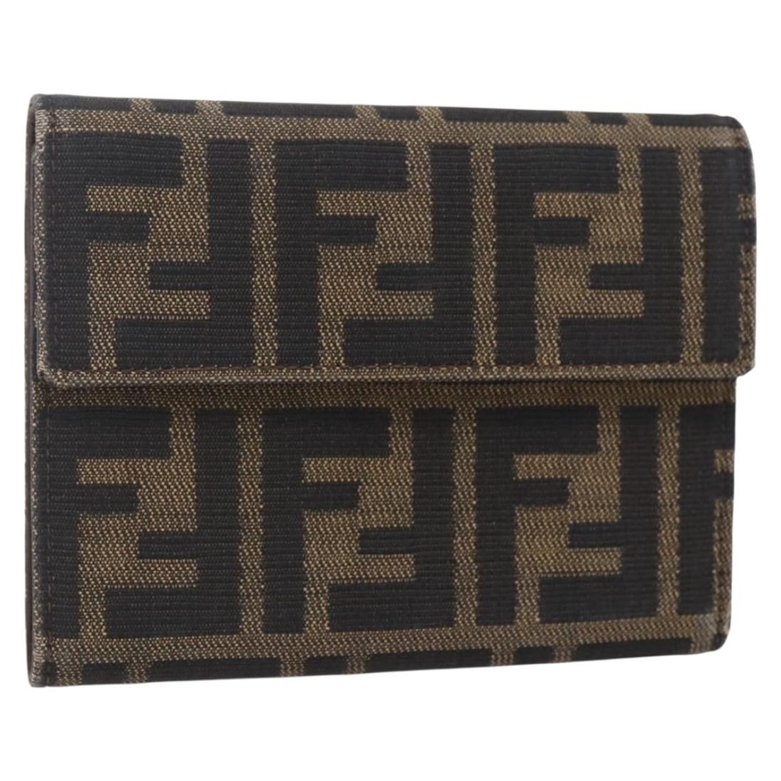 FENDI Zucca Canvas Wallet Black Brown Italy Auth 154104 (1 of 18)
