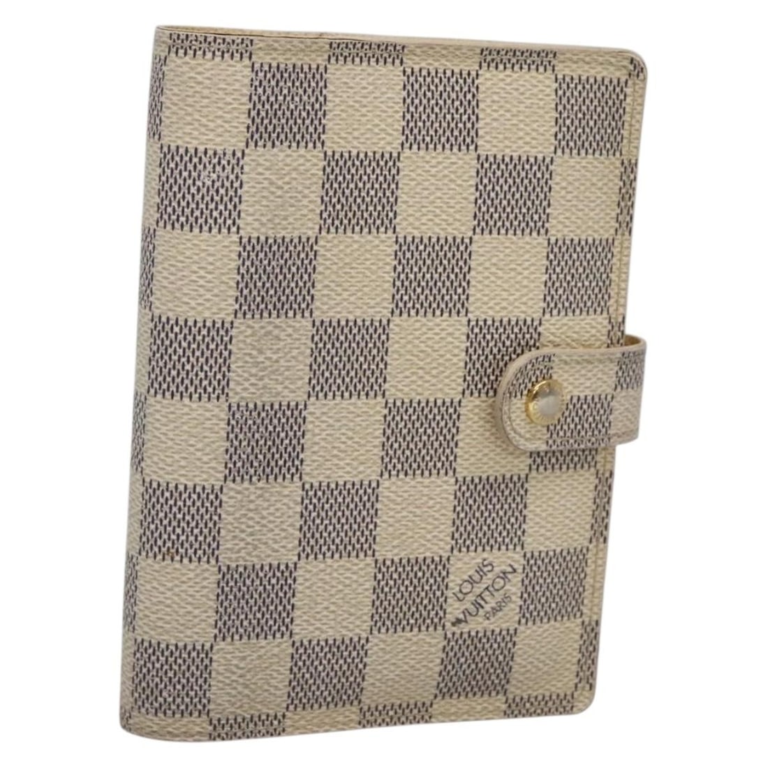 LOUIS VUITTON Damier Azur Agenda PM Planner Cover R20706 Spain Auth: LOUIS VUITTON Damier Azur Agenda PM Planner Cover R20706 Spain Auth Introducing the LOUIS VUITTON Damier Azur Agenda PM Day Planner Cover, an elegant accessory crafted from premium Damier Azur canvas.