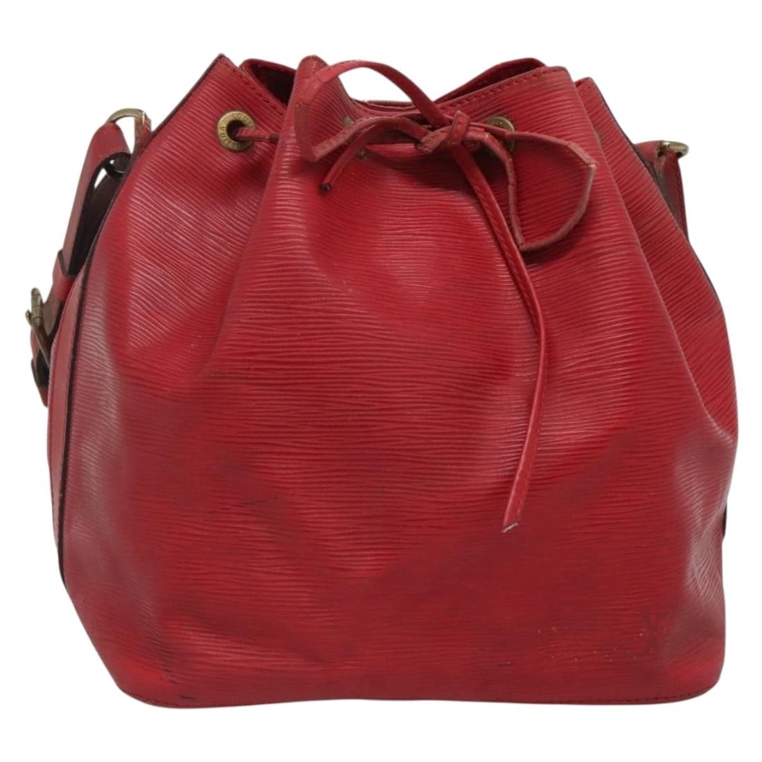 Louis Vuitton Epi Petit Noe Red Shoulder Bag M44107 Made in France: Louis Vuitton Epi Petit Noe Red Shoulder Bag M44107 Made in France Introducing the Louis Vuitton Epi Petit Noe Shoulder Bag in a stunning red hue. This iconic shoulder bag, crafted from durable Epi le
