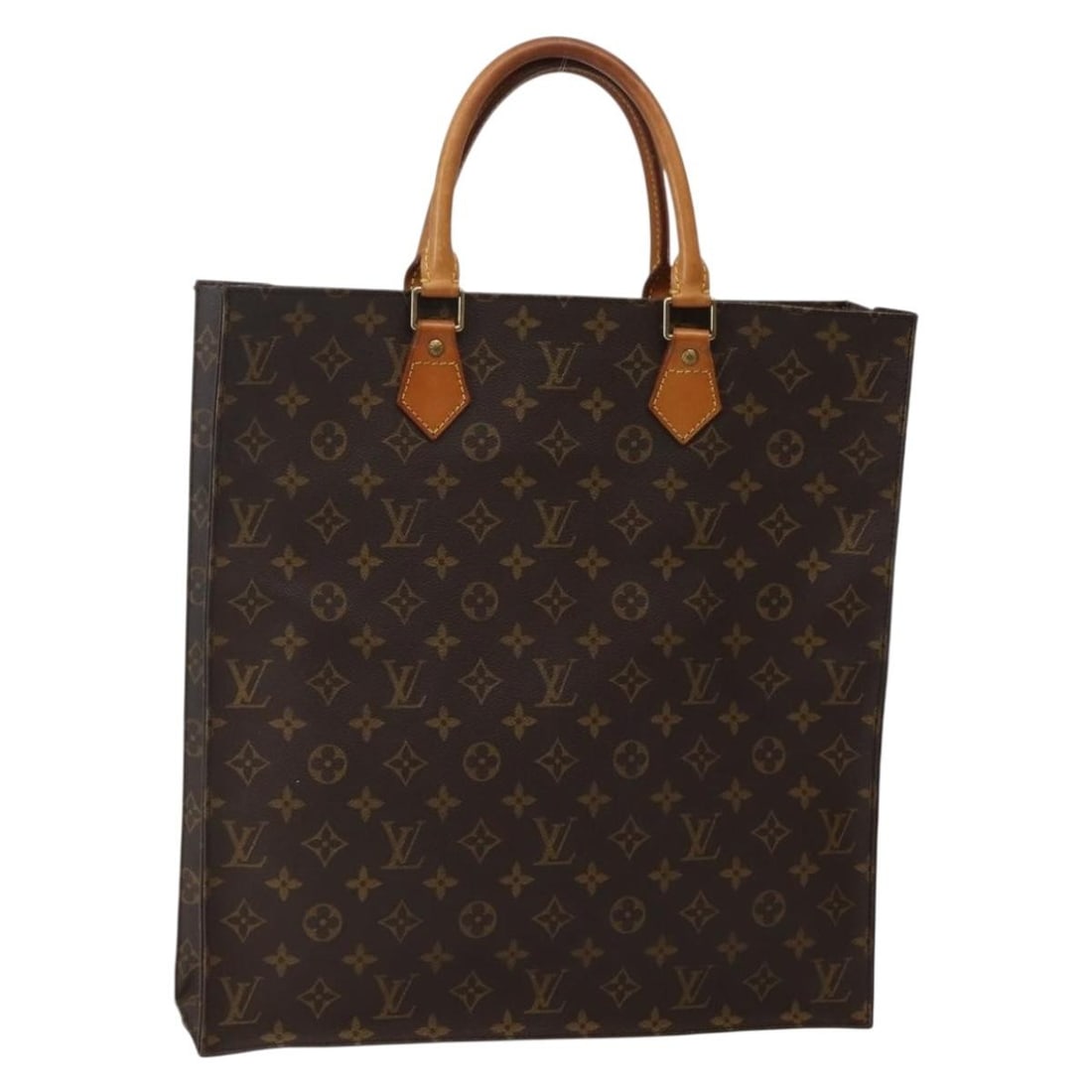 LOUIS VUITTON Monogram Sac Plat Hand Bag M51140 Auth France: LOUIS VUITTON Monogram Sac Plat Hand Bag M51140 Auth France This LOUIS VUITTON Monogram Sac Plat Hand Bag, model M51140, is a stylish and functional accessory crafted from durable Monogram Canvas. Mad