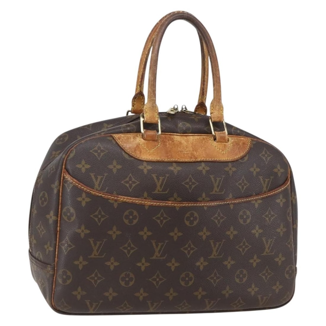 Louis Vuitton Deauville Monogram Canvas M47270 Handbag France: Louis Vuitton Deauville Monogram Canvas M47270 Handbag France This Louis Vuitton Deauville handbag features the signature monogram canvas and is crafted in France. The bag has a structured silhouette