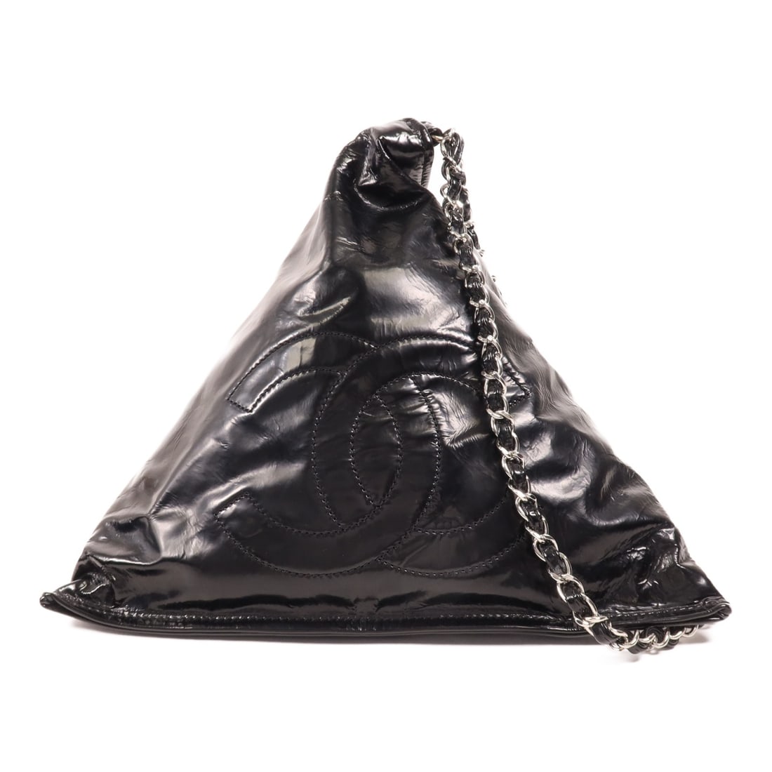 CHANEL Black Patent Leather Clutch Bag with SHW (1 of 16)