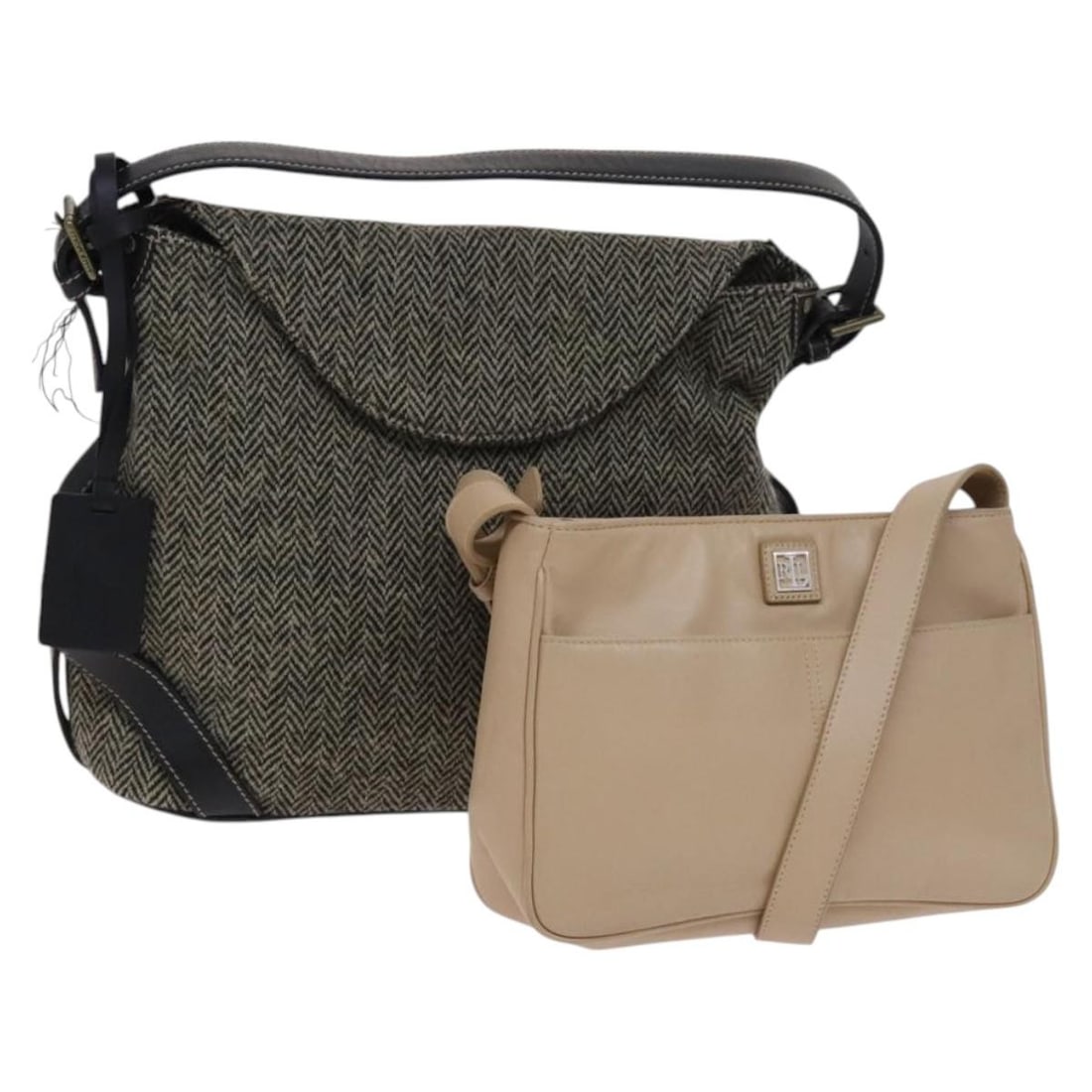 Poro Ralph Lauren Gray Beige Wool Shoulder Bag 2 Piece Set: Poro Ralph Lauren Gray Beige Wool Shoulder Bag 2 Piece Set Discover the Poro Ralph Lauren Shoulder Bag, a stylish accessory crafted from high-quality wool. This shoulder bag features a sophisticated g
