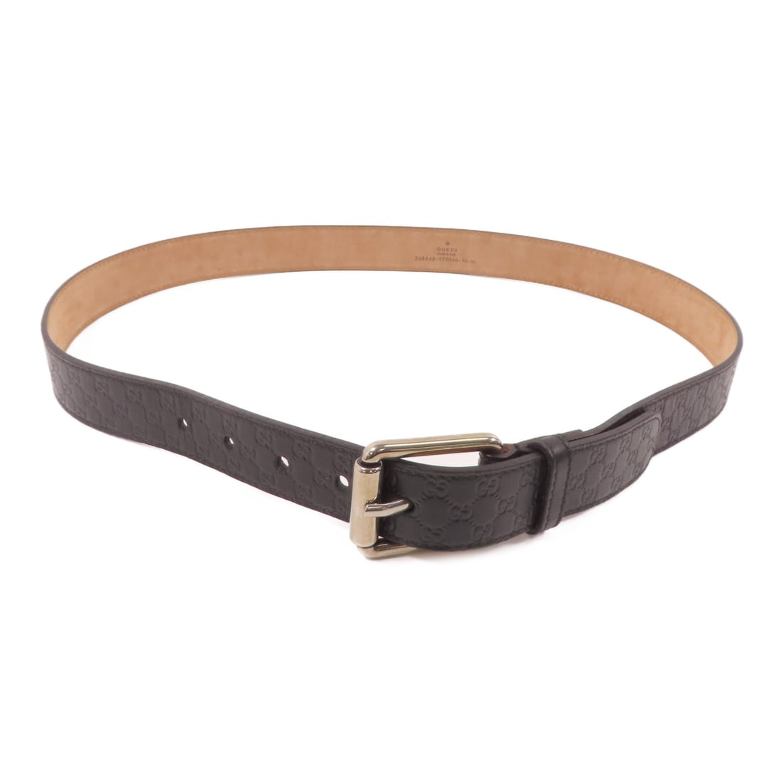 Brown Calfskin Leather Belt GG Silver Hardware by Gucci Size 90 (1 of 12)