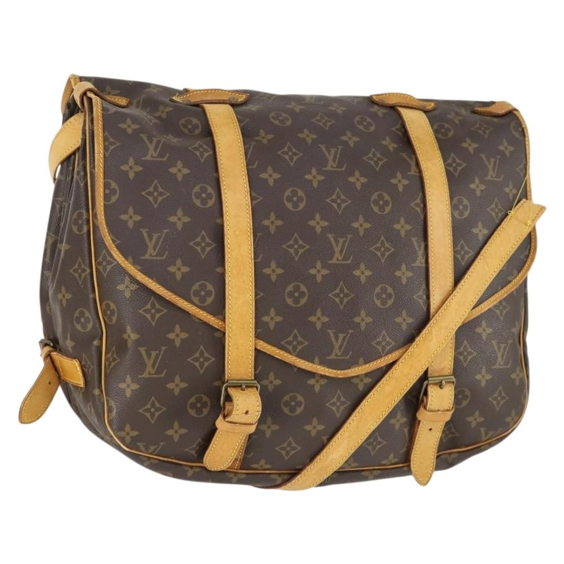 Louis Vuitton Saumur 43 Monogram Canvas Shoulder Bag M42252 France: Louis Vuitton Saumur 43 Monogram Canvas Shoulder Bag M42252 France This Louis Vuitton Saumur 43 shoulder bag features the iconic Monogram canvas and is crafted in France. The bag is designed with a sp
