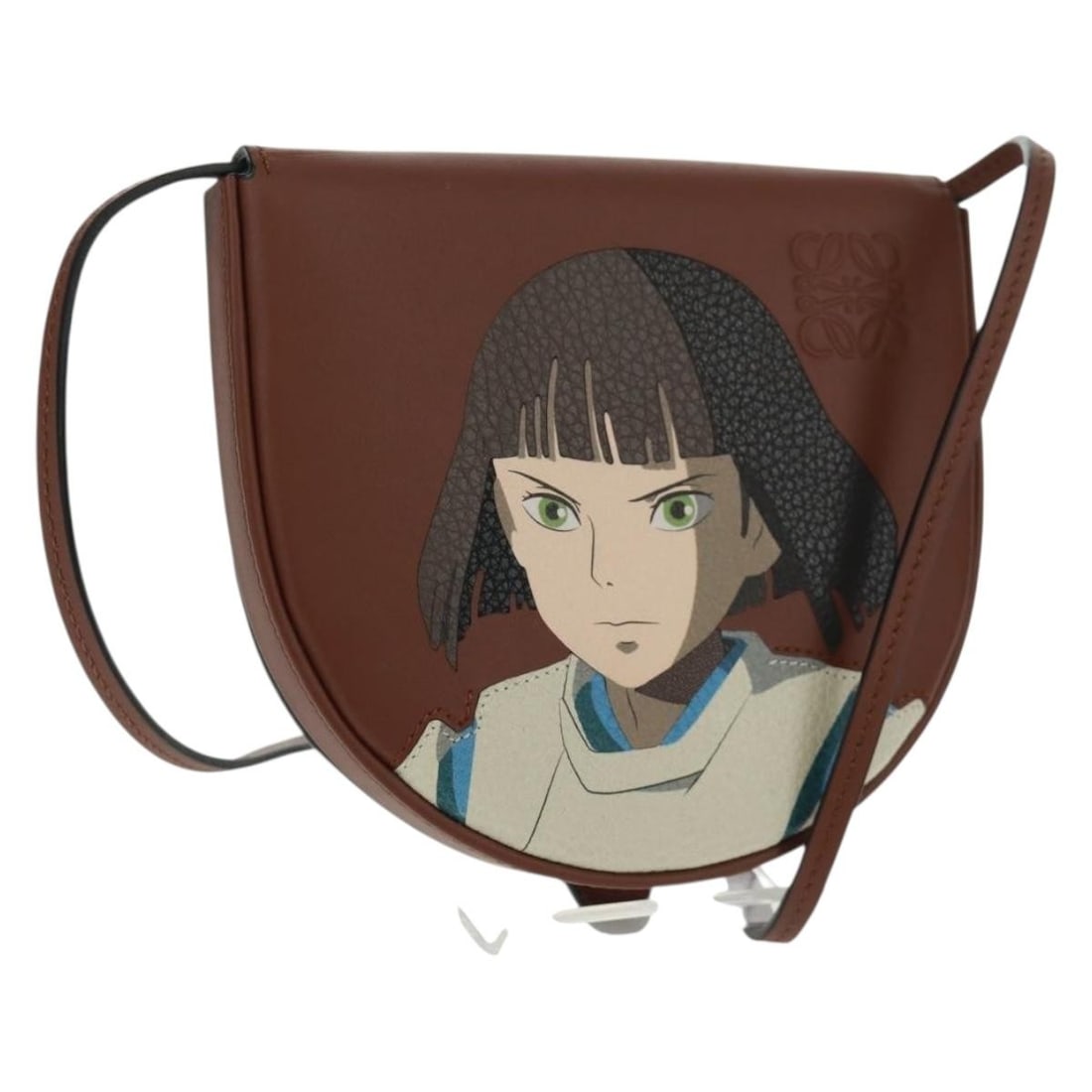 Mini Leather Shoulder Bag LOEWE x Studio Ghibli Spirited Away Haku Heel Pouch: Mini Leather Shoulder Bag LOEWE x Studio Ghibli Spirited Away Haku Heel Pouch This LOEWE x Studio Ghibli Spirited Away Haku Heel Pouch Mini Bag showcases a collaboration between LOEWE and Studio Ghibl