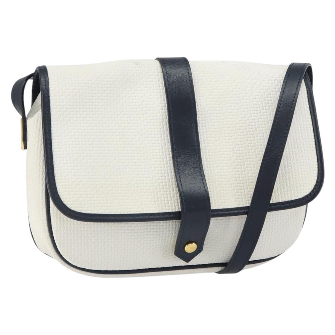 White and Gold PVC Saint Laurent Shoulder Bag with Adjustable Strap: White and Gold PVC Saint Laurent Shoulder Bag with Adjustable Strap This SAINT LAURENT shoulder bag features a white and gold PVC leather exterior and offers a classic and versatile design. The bag ha