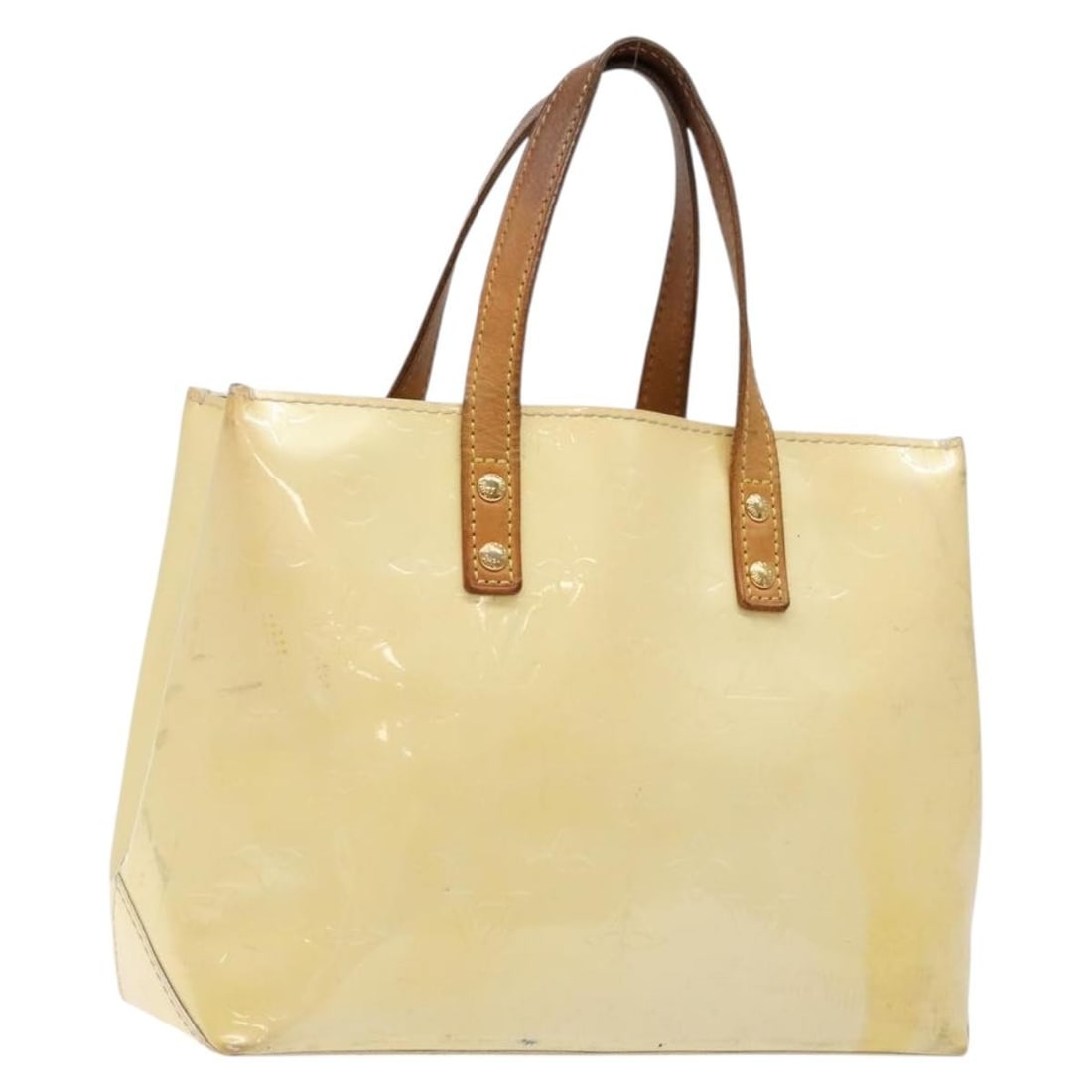 LOUIS VUITTON Monogram Vernis Reade PM Hand Bag Perle M91336: LOUIS VUITTON Monogram Vernis Reade PM Hand Bag Perle M91336 This LOUIS VUITTON Monogram Vernis Reade PM Hand Bag in Perle is a luxurious addition to your collection. Crafted from glossy patent leathe