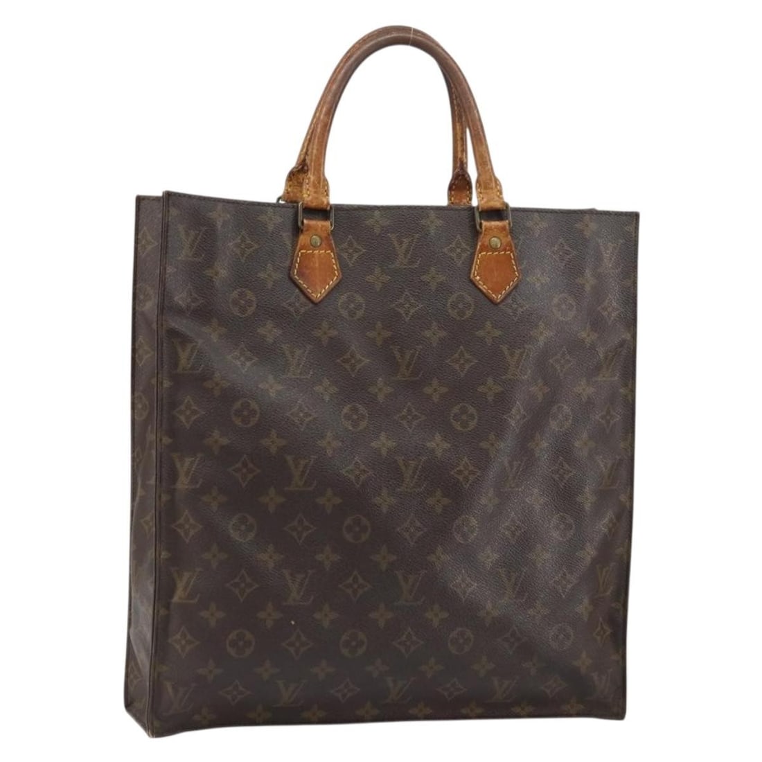 Monogram Canvas Sac Plat Handbag by Louis Vuitton M51140 France: Monogram Canvas Sac Plat Handbag by Louis Vuitton M51140 France This Louis Vuitton Sac Plat hand bag features the iconic Monogram canvas with a structured silhouette. The bag is crafted in France and