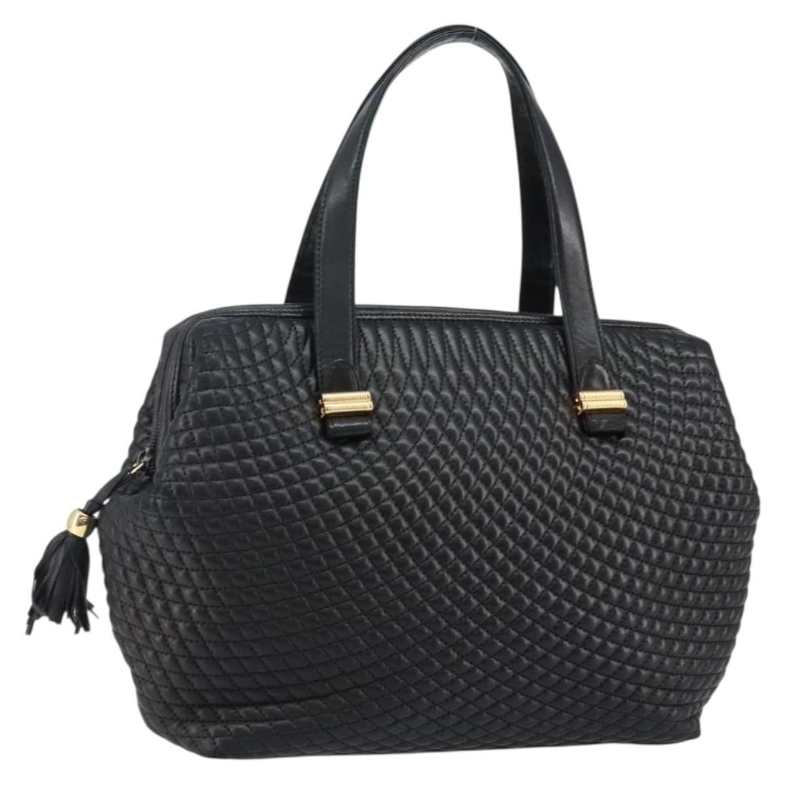 BALLY Leather Hand Bag Black Gold Made in Italy BA6078 (1 of 18)