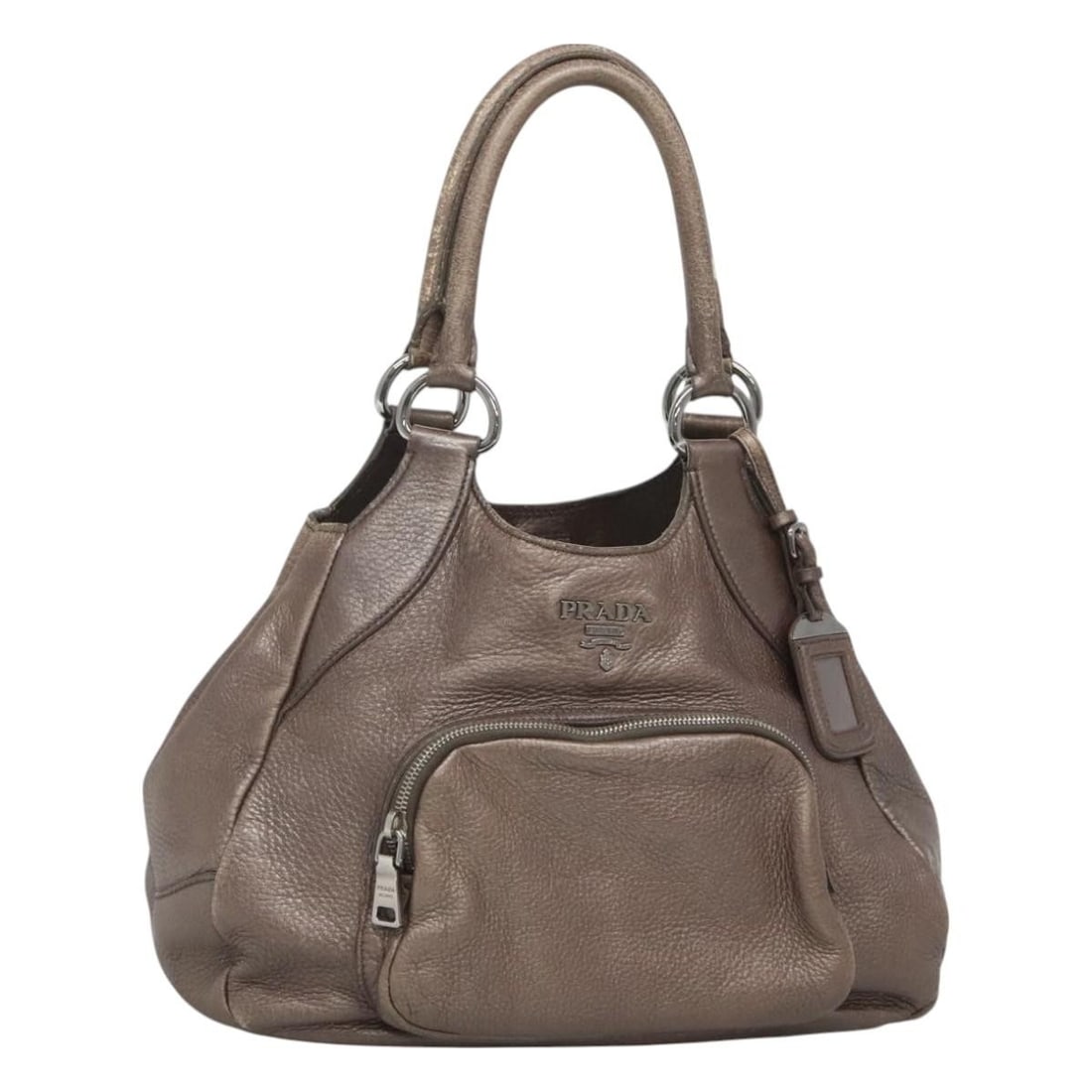 PRADA Silver Leather Tote Bag Made in Italy (1 of 18)