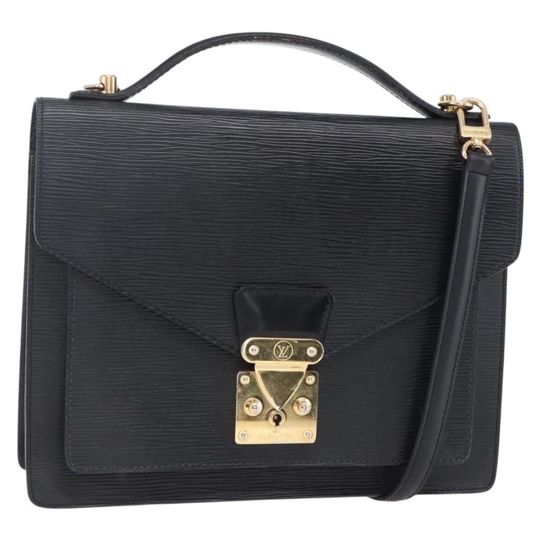 LOUIS VUITTON Epi Monceau 28 Hand Bag Black M52122 Authentic: LOUIS VUITTON Epi Monceau 28 Hand Bag Black M52122 Authentic This authentic LOUIS VUITTON Epi Monceau 28 Hand Bag showcases a sleek black design crafted from durable Epi leather, making it a timeless