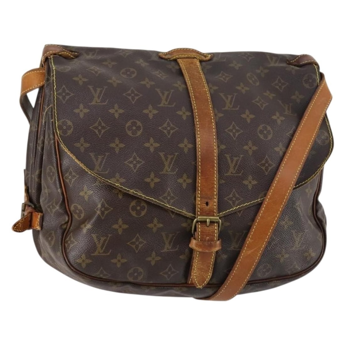 LOUIS VUITTON Monogram Saumur 35 Shoulder Bag M42254 Auth France: LOUIS VUITTON Monogram Saumur 35 Shoulder Bag M42254 Auth France The LOUIS VUITTON Monogram Saumur 35 Shoulder Bag is an iconic piece crafted from durable Monogram Canvas, showcasing the brand's signa